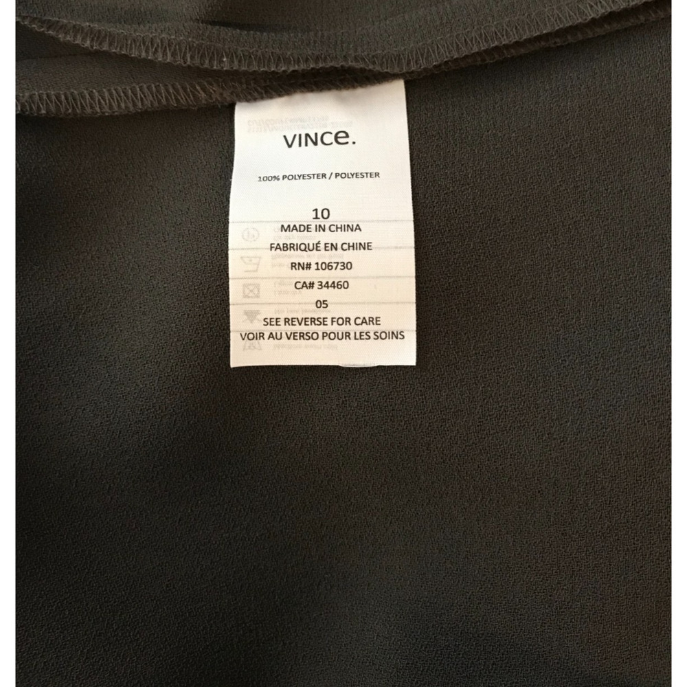 Vince Women's Sleeveless Olive Green Drawstring Waist Jumpsuit - Size 10 - Picture 11 of 12